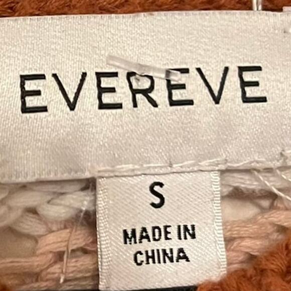 Evereve Arabella Crochet Multicolor Knit 3/4 Sleeve Stripe Sweater Top Sz Small - Picture 4 of 7